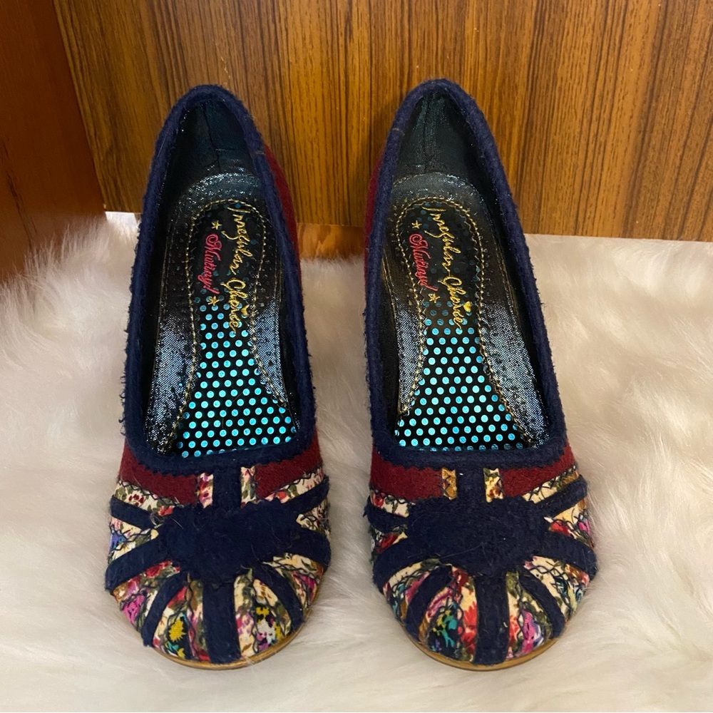 BNWOT Irregular Choice women’s Union Jack floral stiletto high heels size 39 - Picture 2 of 11